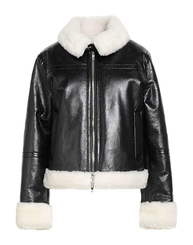 STAND STUDIO Teddy Coat Black 100% Polyurethane