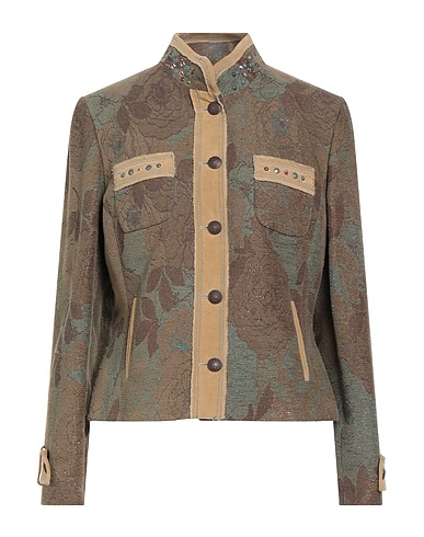 MARIELLA ROSATI Jacke Militärgrün 95% Baumwolle, 5% Elastan, Polyester, Acryl, Andere Fasern