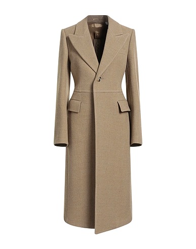 BURBERRY Coat Khaki 99% Virgin Wool, 1% Elastane