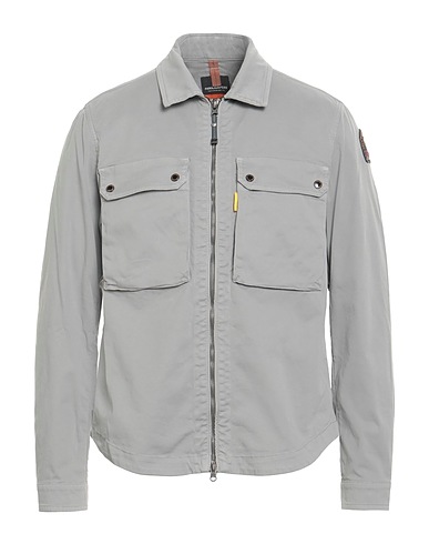 PARAJUMPERS Solid color shirt Grey 96% Cotton, 4% Elastane
