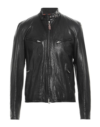 CONTRASTWAY Biker jacket Black 100% Leather