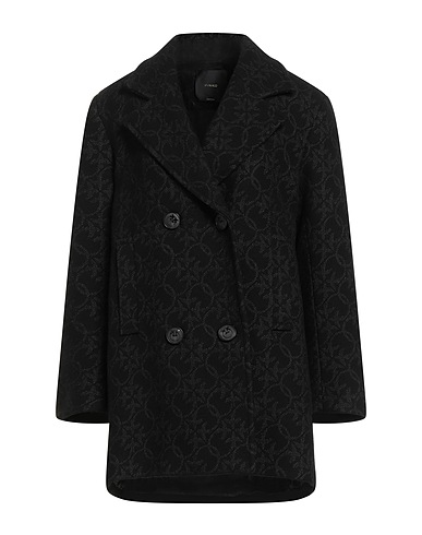 PINKO Coat Black 75% Wool, 18% Polyamide, 7% Polyester
