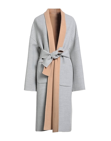 ELEVENTY Manteau long Gris clair 100% Laine