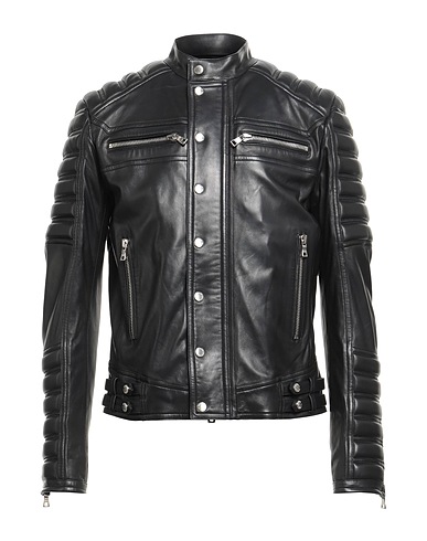 BALMAIN Biker jacket Black 100% Lambskin