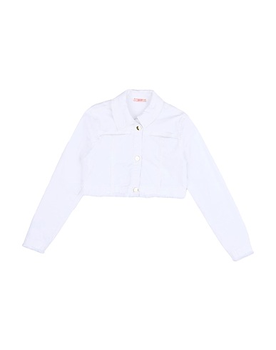 LIU •JO Denim jacket White 98% Cotton, 2% Elastane