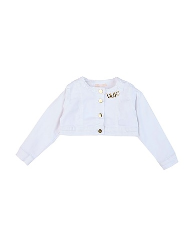 LIU •JO Denim jacket White 98% Cotton, 2% Elastane