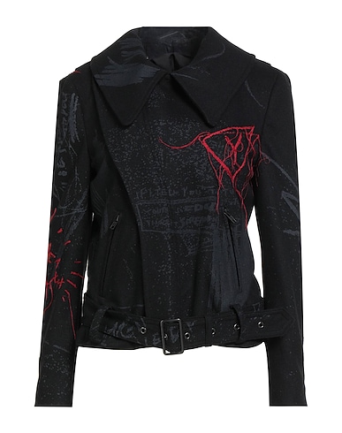 Y'S YOHJI YAMAMOTO Biker jacket Black 80% Wool, 10% Polyester, 5% Chlorofibre, 5% Nylon