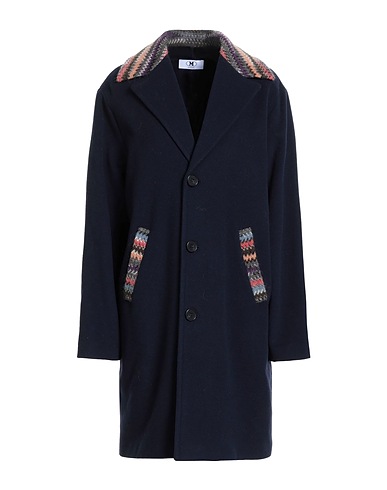 M MISSONI Cappotto Blu notte 80% Lana Vergine, 20% Poliammide, Lana, Lana mohair