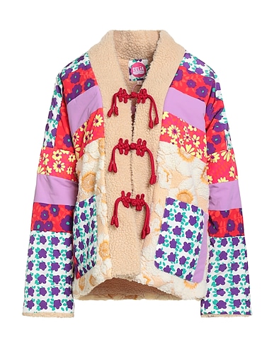 CELIA B Teddy Coat Beige 90% Polyester, 5% Nylon, 5% Elastane