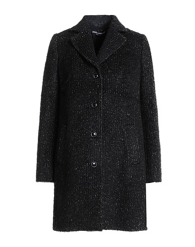 DOLCE&GABBANA Coat Black 41% Wool, 18% Polyamide, 15% Textile fibres, 14% Viscose, 12% Alpaca wool