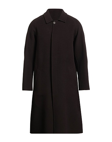 HEVÒ Coat Dark brown 71% Virgin Wool, 29% Cashmere