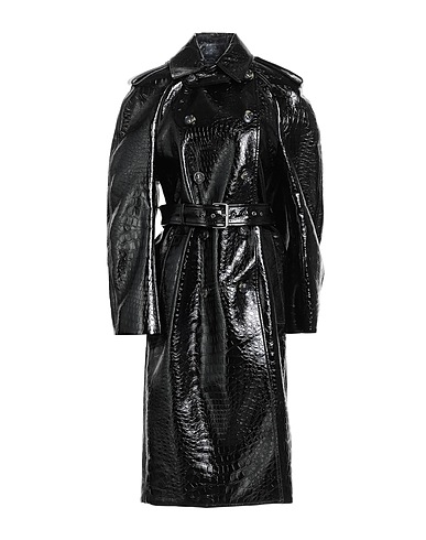 SPORTMAX Coat Black 100% Viscose, Polyurethane