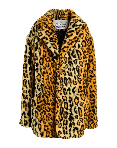 VIVIENNE WESTWOOD Teddy Coat Yellow 100% Virgin Wool, Cotton, Recycled polyethylene
