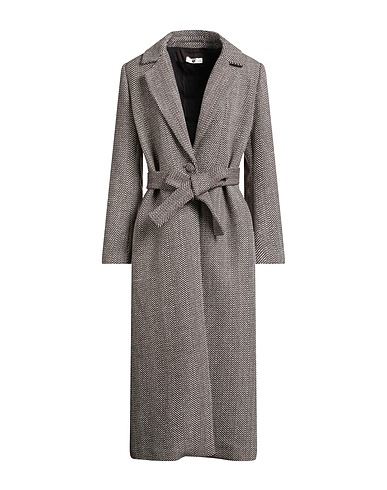 TWINSET Coat Chocolate brown 100% Polyester