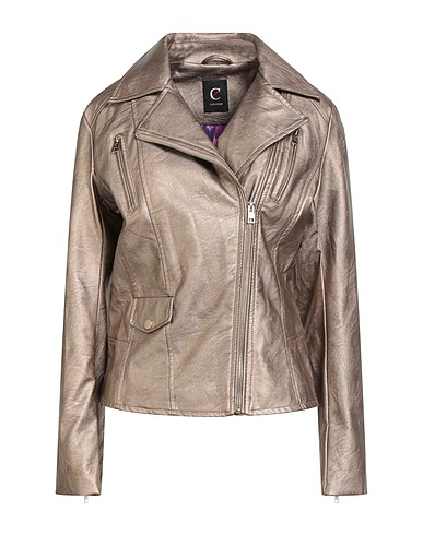 CAFèNOIR Giacca biker JEANS Bronzo 66% Poliuretano, 34% Viscosa