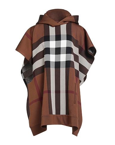 BURBERRY ケープ ブラウン ポリエステル 48% / レーヨン 47% / ナイロン 3% / ポリウレタン 2%
