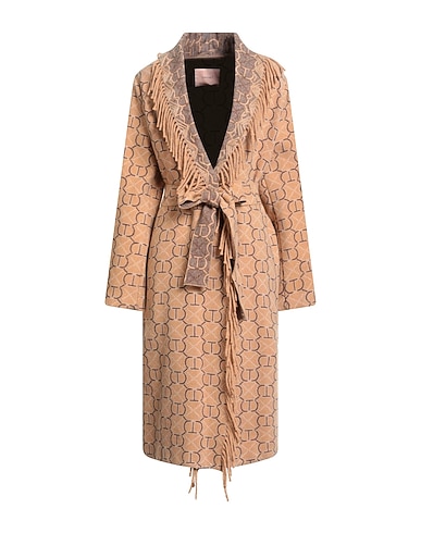 TWINSET Coat Camel 70% Wool, 25% Polyamide, 5% Other Fibres, Mohair wool, Acetate