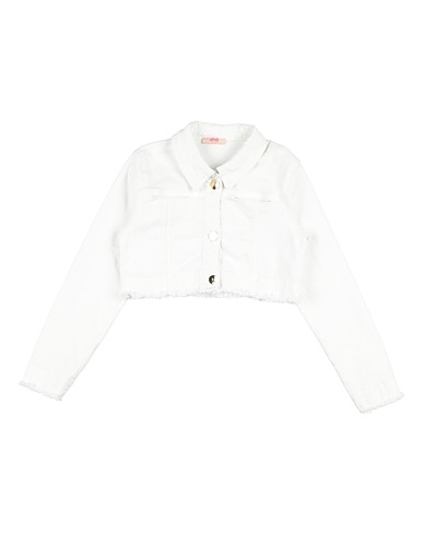 LIU •JO Denim jacket White 98% Cotton, 2% Elastane