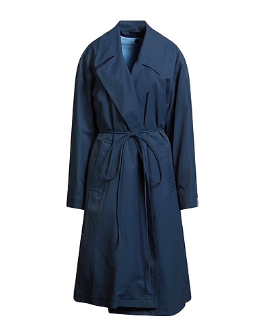 OTTOD'AME Full-length jacket WAYOUT Navy blue 66% Cotton, 34% Polyamide