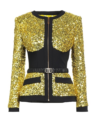 ELISABETTA FRANCHI Jacke Gelb 97% Polyester, 3% Elastan