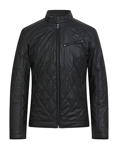 GUESS Shell jacket Black 100% Polyester, Polyurethane