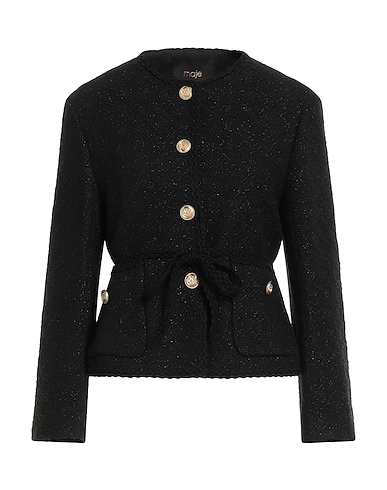 MAJE Jacket Black 35% Cotton, 28% Synthetic fibers, 15% Acrylic, 14% Viscose, 8% Wool