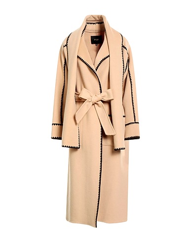 MAJE Coat Beige 82% Wool, 18% Polyamide