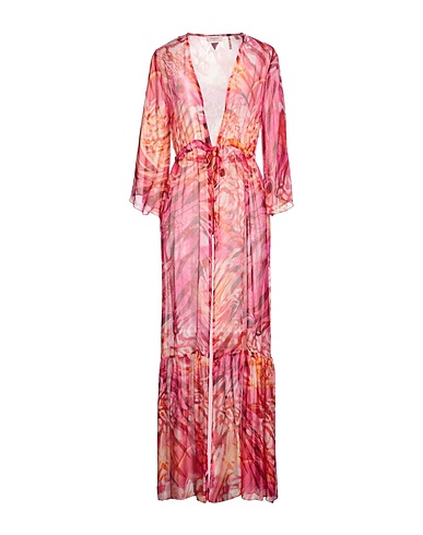 GUESS Full-length jacket Fuchsia 76% Viscose, 24% Silk