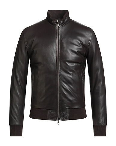 BARBA Napoli Shell jacket Dark brown 100% Leather