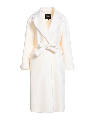 MAJE Coat Ivory 80% Wool, 20% Polyamide