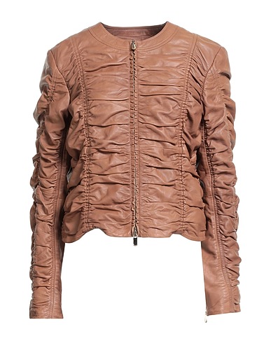 PINKO Jacket Chocolate brown 100% Sheepskin