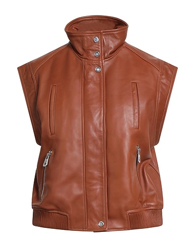 PINKO Vest Brown 100% Sheepskin