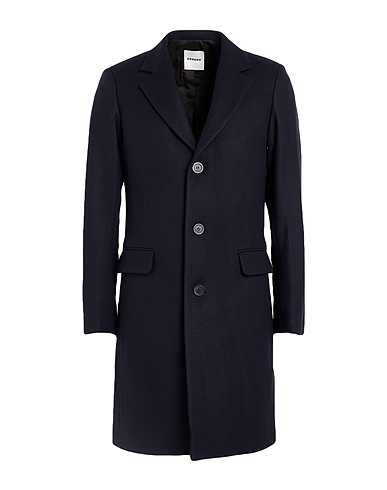 SANDRO Coat Midnight blue 74% Wool, 22% Polyamide, 4% Cashmere