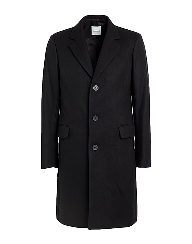 SANDRO Coat Black 74% Wool, 22% Polyamide, 4% Cashmere