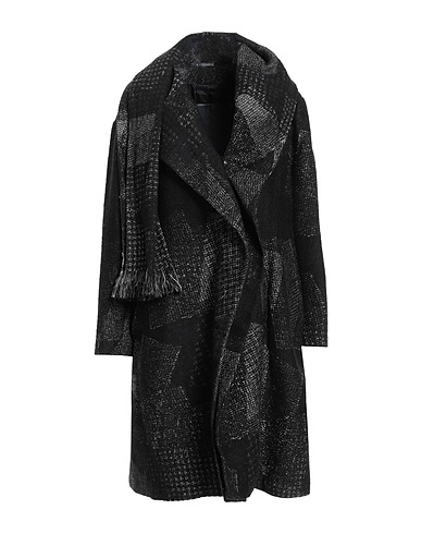 Y'S YOHJI YAMAMOTO Coat Black 42% Wool, 39% Cotton, 12% Acrylic, 7% Nylon