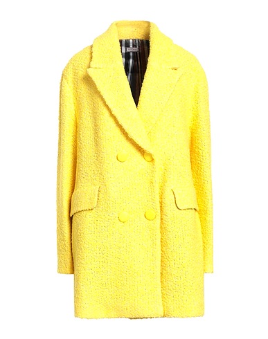 MALÌPARMI Coat Yellow 33% Acrylic, 30% Cotton, 16% Virgin Wool, 15% Polyester, 6% Viscose
