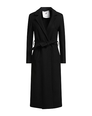 COMPAGNIA ITALIANA Coat Black 52% Acrylic, 38% Polyester, 10% Wool