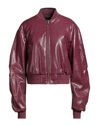 PATRIZIA PEPE Bomber Plum 100% Polyurethane, Viscose
