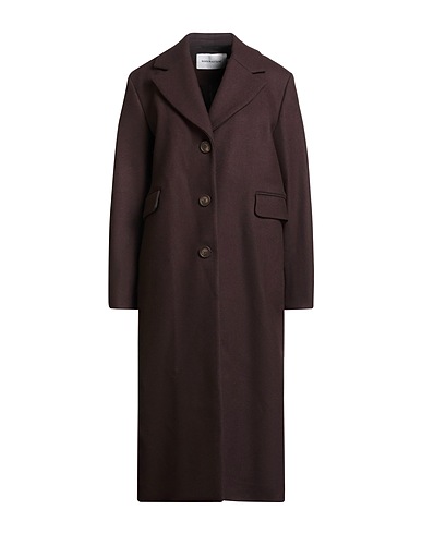 MAISON KITSUNÉ Coat Chocolate brown 100% Wool