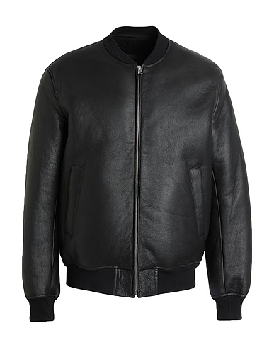SANDRO Bomber Nero Pelle di pecora