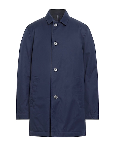 TOMMY HILFIGER Coat Navy blue 65% Cotton, 35% Nylon