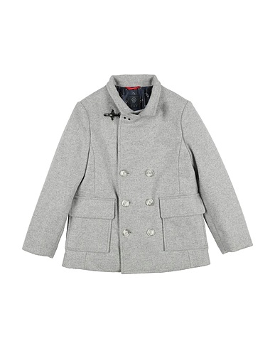 FAY Abrigo Gris perla 90% Lana, 10% Cachemir, Cuero