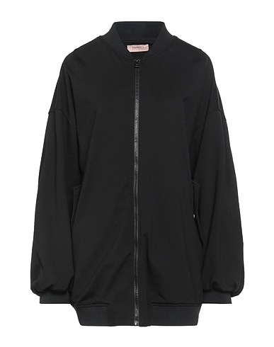 TWINSET ブルゾン ブラック レーヨン 68% / ナイロン 27% / ポリウレタン 5%