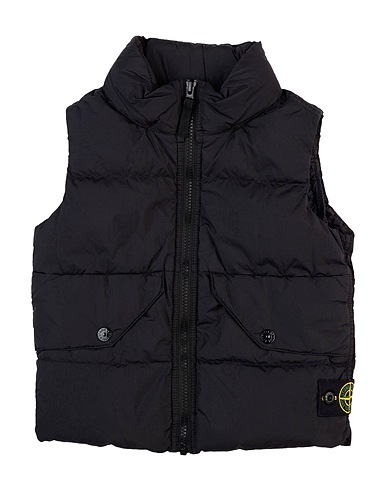 STONE ISLAND JUNIOR Αμάνικο Μαύρο 100% Πολυαμίδη, Ρητίνη πολυουρεθάνης