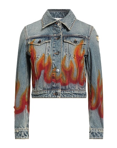 PALM ANGELS Denim jacket Blue 100% Cotton, Polyester