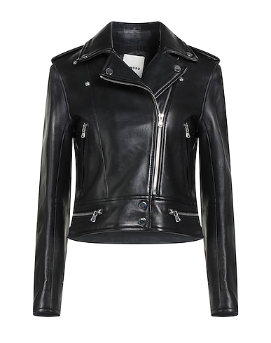SANDRO Biker jacket Black 100% Lambskin