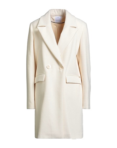 LE SARTE DEL SOLE Coat Off white 85% Polyester, 15% Viscose, Elastane
