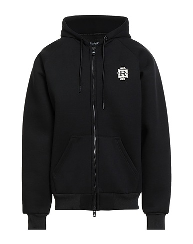REFRIGIWEAR Hooded track jacket  Black 80% Cotton, 20% Polyester
