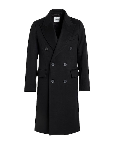 SANDRO Coat Black 92% Virgin Wool, 8% Cashmere, Polyester