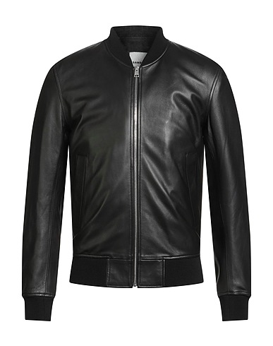 SANDRO Bomber Black 100% Lambskin, Viscose, Polyamide